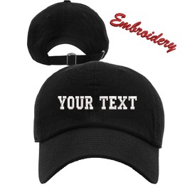 Premium Baseball Cap KB4006 / Custom Hats/Embroidery Hats/Monogram Hats (Black), One Size-Large