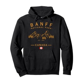 Banff National Park Canada Mountains Canadian Flag Pullover Hoodie