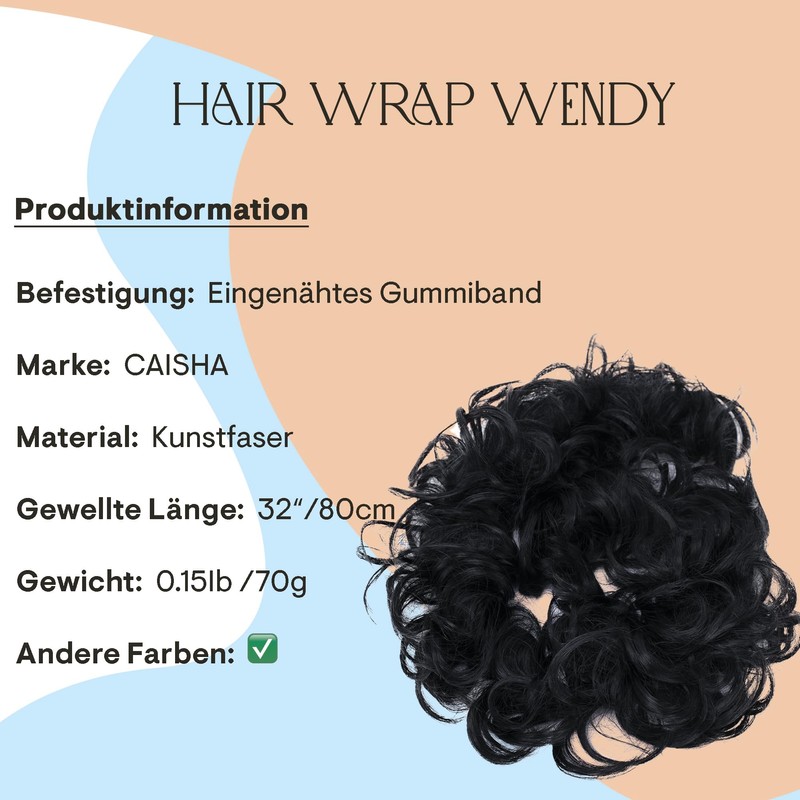 Prettyshop XXXL hair piece, hair elastic, pinned-up hairdos, voluminous, curly