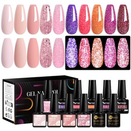 MTSSII Gel Nail Polish Diamond Nail Polish Set Glitter Gel Nail Polish Kit with Gift Box (SET-7, 12PCS)