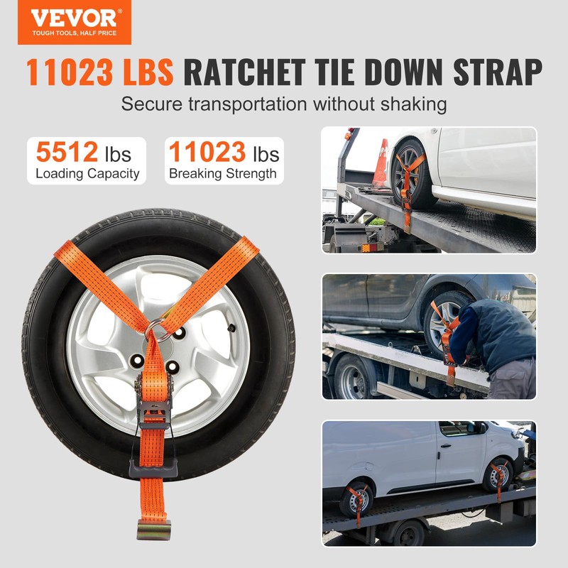 VEVOR Car Tie Down Straps Kit, Lasso Style 2" x