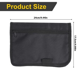 Xelsluthe Glove Box Organizers, Car Registration and Insurance Holder, Owner Manual Case with Multiple Pockets, Zippered Pouch Multi-pocket Glove Bag for Auto Insurance License Cards, Black