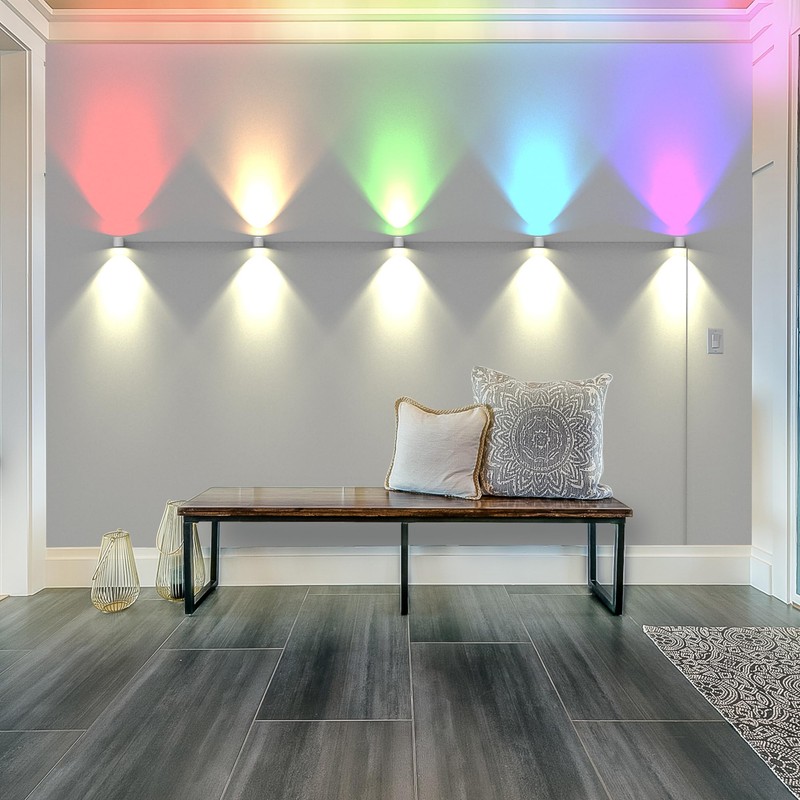 Monster Sconce Lights, RGBW+IC Multi-Colored & Multi-White, 5 Double-Sided LED