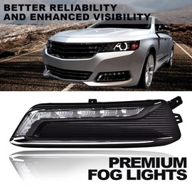 PIT66 Front Bumper LED Fog Light, Compatible with 2014-2020 Chevy Impala LED DRL Fog Light + Wiring + Switch Set 2Pcs Fog Lamp Accessories, faros antiniebla GM2562102, GM2563102, 22931247, 22931248