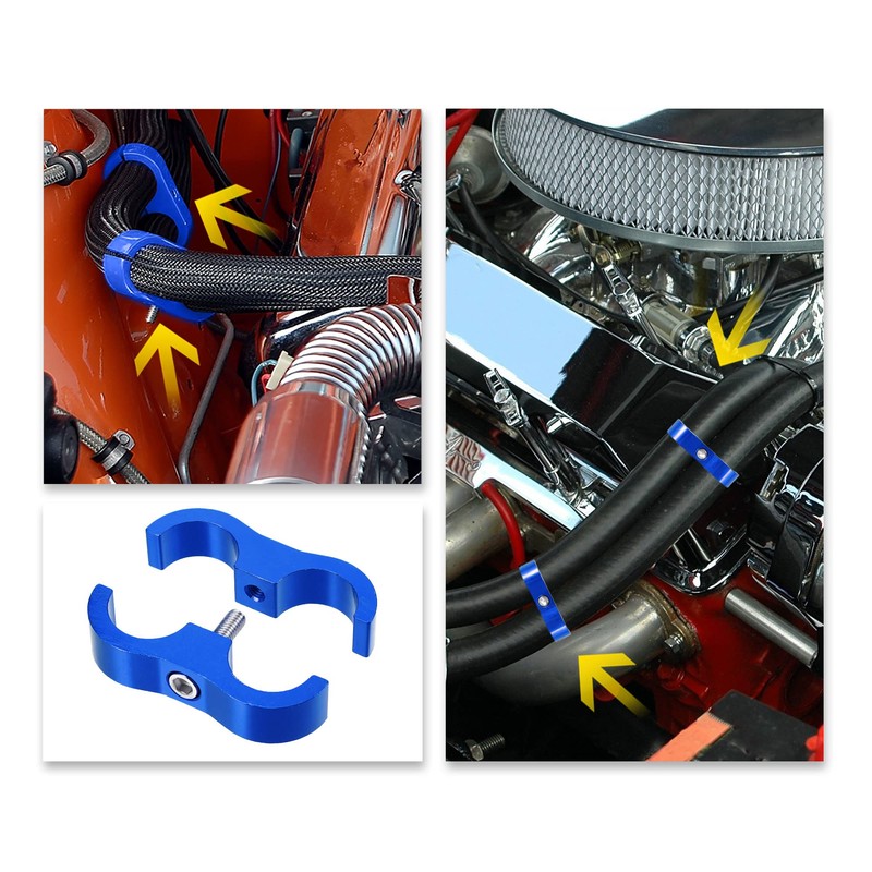 X AUTOHAUX 3pcs AN10 Car Hose Separator Clamp Fuel Line