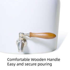 Ceramic Water Dispenser for 5 Gallon Bottle – Crock Water Dispenser with Durable Stainless Steel Faucet, Ideal for 3 to 5 Gallon Jugs, Classic Porcelain Water Crock Design for Home or Office Use