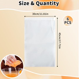 KATIMI 6PCS Muslin Cloths for Cooking, Cheesecloth Bags, Washable Cheese Cloths for Straining, Nut Milk Bag Reusable, Yogurt Strainer for Straining Liquids Baking Butter (30 × 45 cm)