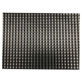 Risch Vinyl Woven Placemats, Elegant Rectangular Plastic Weave Placemat, Indoor or Outdoor Dining, Washable, Reusable, Heavy Duty, Non-Slip, 16” x 12”, Black Pewter, Set of 12