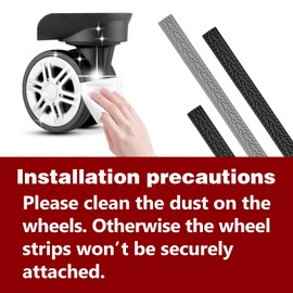 8 Pcs Luggage Wheels Covers Silicone, Suitcase Wheel Covers, Cuttable Silicone Luggage Wheel Protector, Silent Noise Reduction Shock for Spinner Wheel Suitcases or Office Chair Caster Black Px