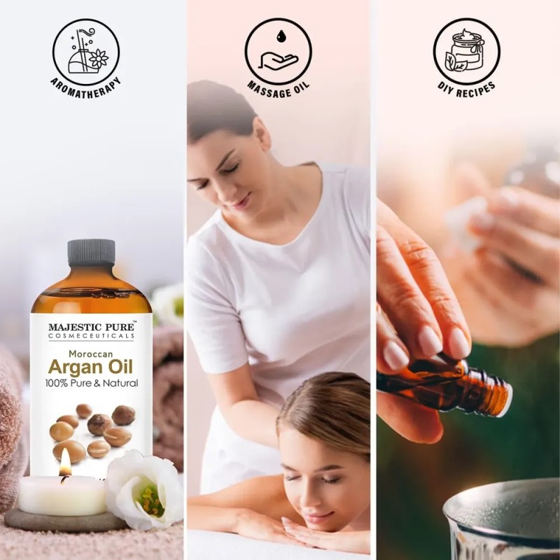 Aceite De Argán Majestic Pure Marroquí Para Cabello, Rostro