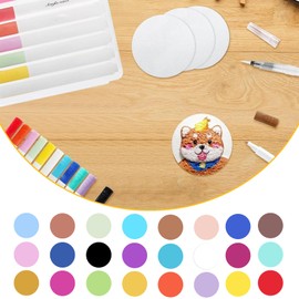 54PCS Magic Puffy Paint,Magic 3D Foam Texture Painting Kit,for Handmade,Art Supplies include 24 Colored Pens,16 Canvas Sponges,1 Mini Easel,2 Water Brushes,10 Chains and 1 Dropper