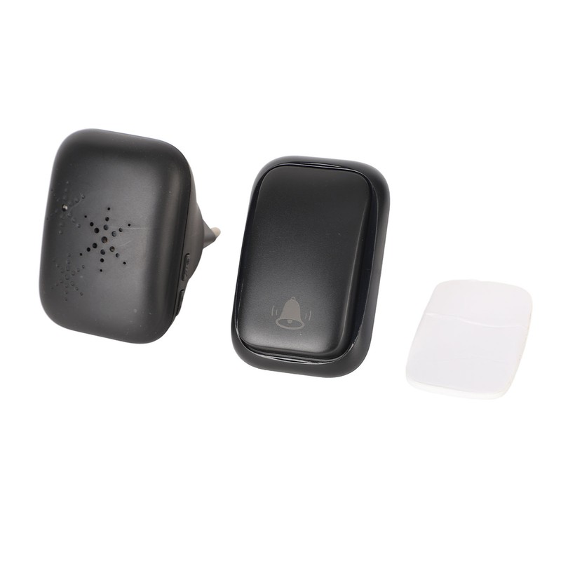 Black Self Powered Wireless Doorbell No Wiring Punching Outdoor Welcome
