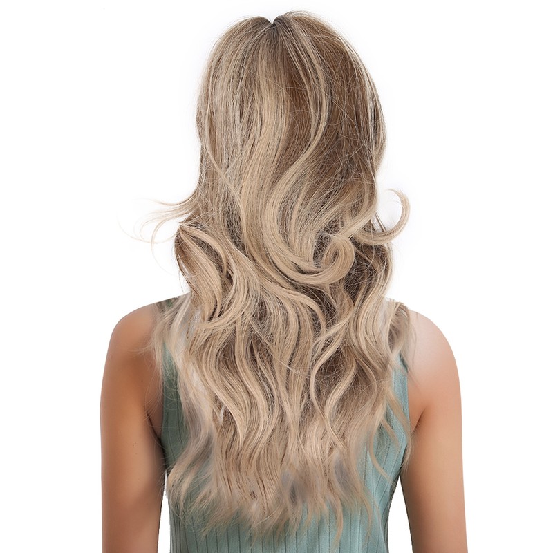 Women Long Wavy Light Blonde Wig Lady Fashionable Cosplay Party
