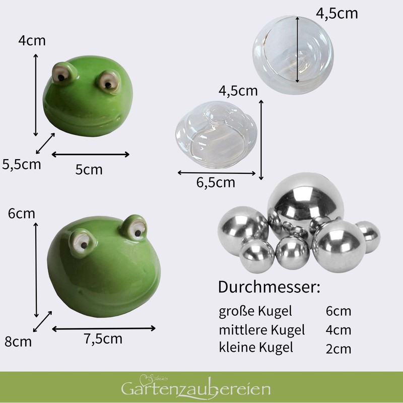 Gartenzaubereien Swimming Frogs Set of 2 with Tea Light Bowls