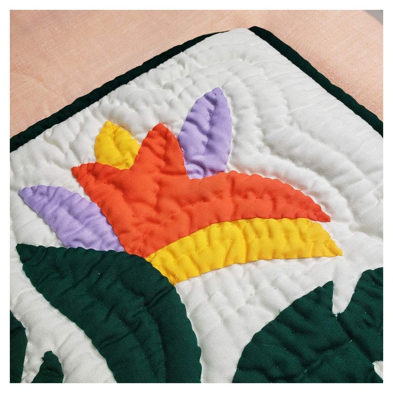 Hawaiian quilt Cushion Cover ba-doobuparadaisusutoretia, gokurakutyouka Pattern 48x48 cm