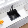Comllen 16" x 16" Quartz Black Bar Sink Drop in,