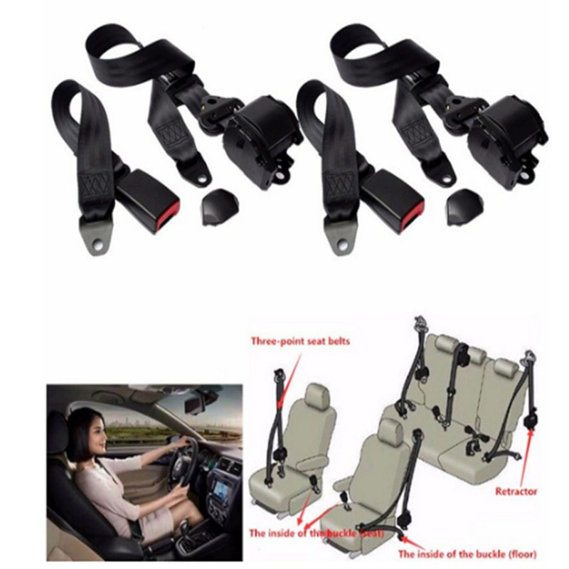 3 Point Car Seat Belt Polyester Steel ABS Auto Scaling