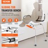 Sliding Tub Transfer Bench Shower Chair & Cut-Out Seat Reversible