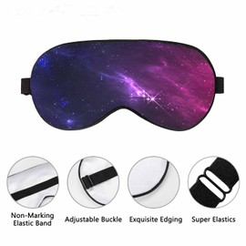 Vnwoalu Deep Space Sleep Eye Mask Cosmic Nebula Star Cluster Men Women Sleep Mask with Adjustable Strap Eye Cover Eye Shade for Travel, Nap,Meditation