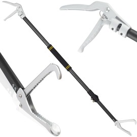 Gzlozak Snake Tongs Heavy Duty, 68" Snake Catcher Grabber for Rattlesnake Professional Safe Handling Snake Long Reach Grabber Wide Jaw Handling Tool with Lock Non Slip Foam Handle Sturdy Metal Tubes