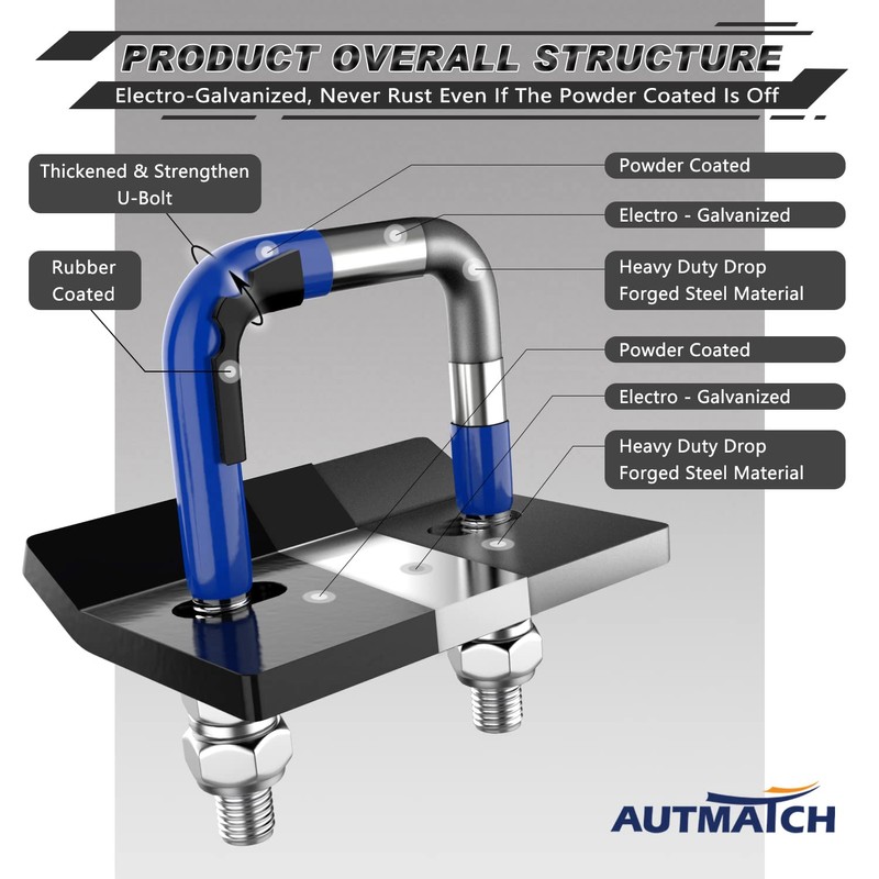 AUTMATCH Hitch Tightener Anti Rattle Stabilizer - Heavy Duty Hitch