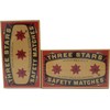 Three Stars Safety Matches, 3 Pack, Strike-On-Box
