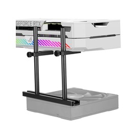 upHere GBS2 Graphics Card Holder, Slide Rail, Double Rod, GPU Height Adjustable, Slidable, GPU Holder, Graphics Card Holder for Computer Components, GPU Support, Aluminium (128 mm)