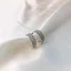 925 silver 18k gold two-line cubic ring earrings gold /
