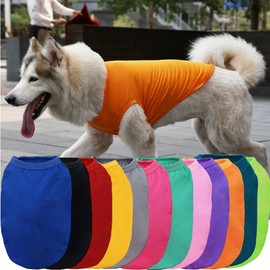 RIOSTUDIO Dog Clothes, Spring, Summer (9 Sizes from XS to 5XL) Dog Clothes, Summer, Tank Top, Solid, T-shirt, Simple, Cool, Breathable, Sleeveless Vest, Puppy Clothes, Small Dogs, Medium Dogs, Large