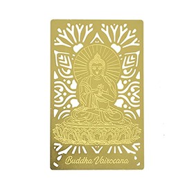 Feng Shui I Ching Safe Buddha Statue Vairocana Buddha Gold Card