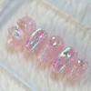 Pink Bear Star UruUru Handmade Nail Tip - Short Oval