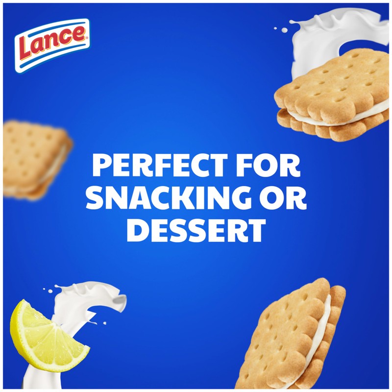 Lance Sandwich Cookies, Nekot Lemon Creme, 10 Individually Wrapped Packs,