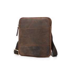 LEABAGS Leather Shoulder Bag Men's - Messenger Bag Men's Handbag, Vintage Genuine Leather Crossbody Bag Men, Handbags Work Bag Carry Bag, Shoulder Bag for Men, vintage auburn xs, Casual, classic,