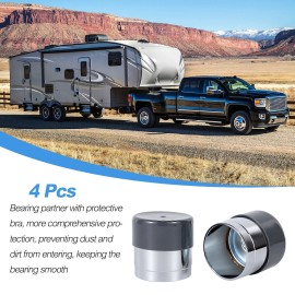 Gearzaar 2 Bearing Protectors Grease Wheel Hub 1.98 W/ Dust Cap Cover for Trailer Boat US