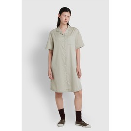 JAJU [JAJU] Women's Cotton Runner 5-part Pajama Dress_Khaki Grey