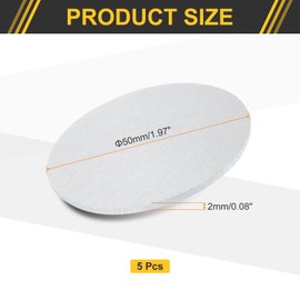 sourcing map 5Pcs Aluminum Disc, 2"(50mm) Diameter 0.08"(2mm) Thickness Round Aluminum Sheets 6061 Aluminum Circle Plates for Metal Stamping