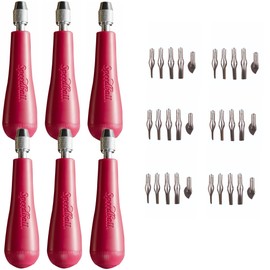 Speedball Linoleum Cutter Kit Assortment #1 (6-Pack) - Linocut Carving Tools for Block Printing, Includes 5 Blades