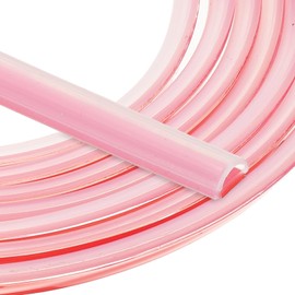 PATIKIL Silicone Weather Stripping Door Seal, 9.8 ft D Shape Weather Stripping Self Adhesive Door Seal Strip for Door Frame, Window Sealing, Large Gap, 0.31" Wx0.04 Tx0.16 H, Clear/Red