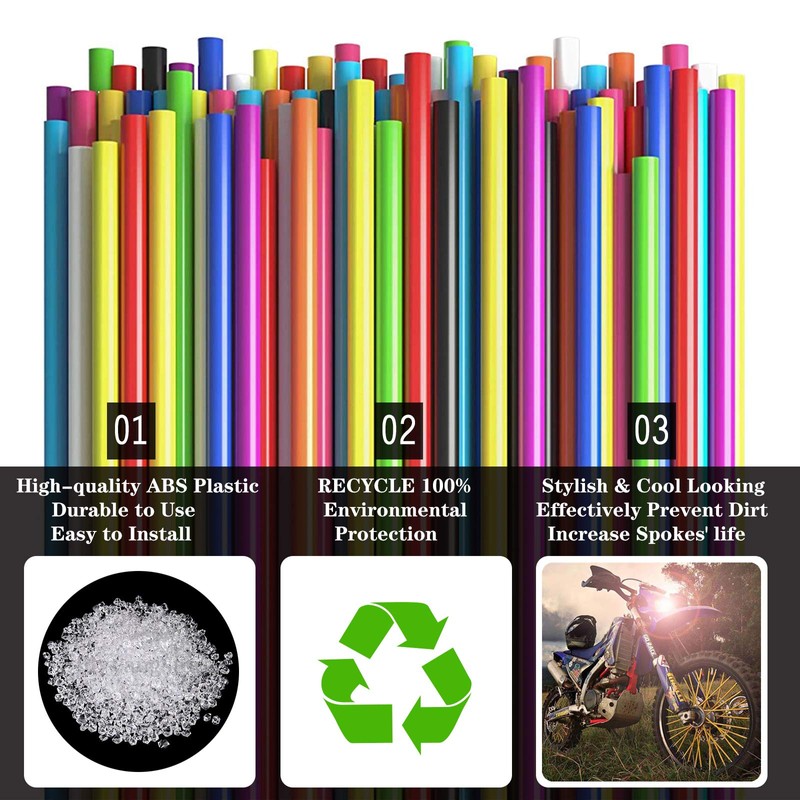 72Pcs Spoke Skins Covers Spoke Wraps Wheel Decoration for Motorcycle