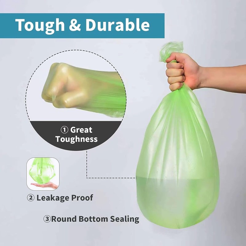 Biodegradable Trash Bags - 13 Gallon Durable Garbage Bag [100