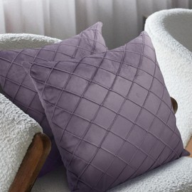 Betadistor Cushion Covers Throw Pillow Cover Square Decorative Pillowcase for Garden Sofa Livingroom Bedroom Tent Park 2 Pieces 18x18 Inch, Purple, 522-0478