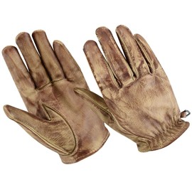 BOSmoto Leather Motorcycle Gloves Retro Old-School Cafe Racer Chopper Black, 3xl, brown