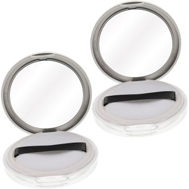 ERINGOGO Caja de Polvos Sueltos Portátil de Plástico Plata 5g con 2 Borlas Ligera para Almacenamiento y Uso al Salir