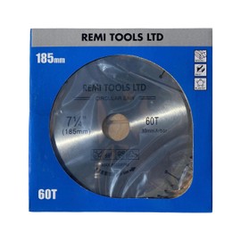 REMI TOOLS LTD Circular Saw Blades Wood Saw Blades TCT Circular 185mm x (30mm Bore)(16mm,20mm & 25mm Reduction Ring) x 60 Teeth x 2.5mm Kerf TCT Evolution Saw Blade