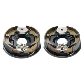 Happybuy 10" x 2-1/4" Electrically Operated Trailer Brake Assembly, Self-Calibrating Electric Brake Kit, 3500 lbs Axle, 4-Hole Installation, Right & Left Backing Plates Included