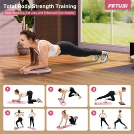 Pilates Board, Pilates Reformer Set, 12-in-1 Pilates Boards for Home Workout,Portable Foldable Ab Board Trainer Pilates Exercise Machine, Multifunctional Pilates Reformer Board for Women(Pink)