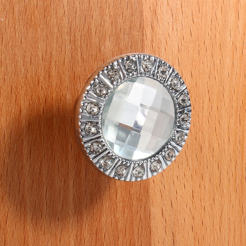 10pcs Clear Diamond Crystal Glass Wardrobe Knob Cupboard Drawer Door