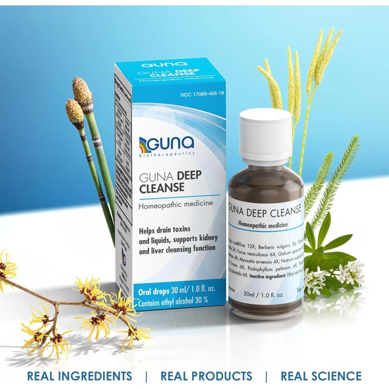 GUNA Deep Cleanse Homeopathic Detox Drops for Liver & Kidney