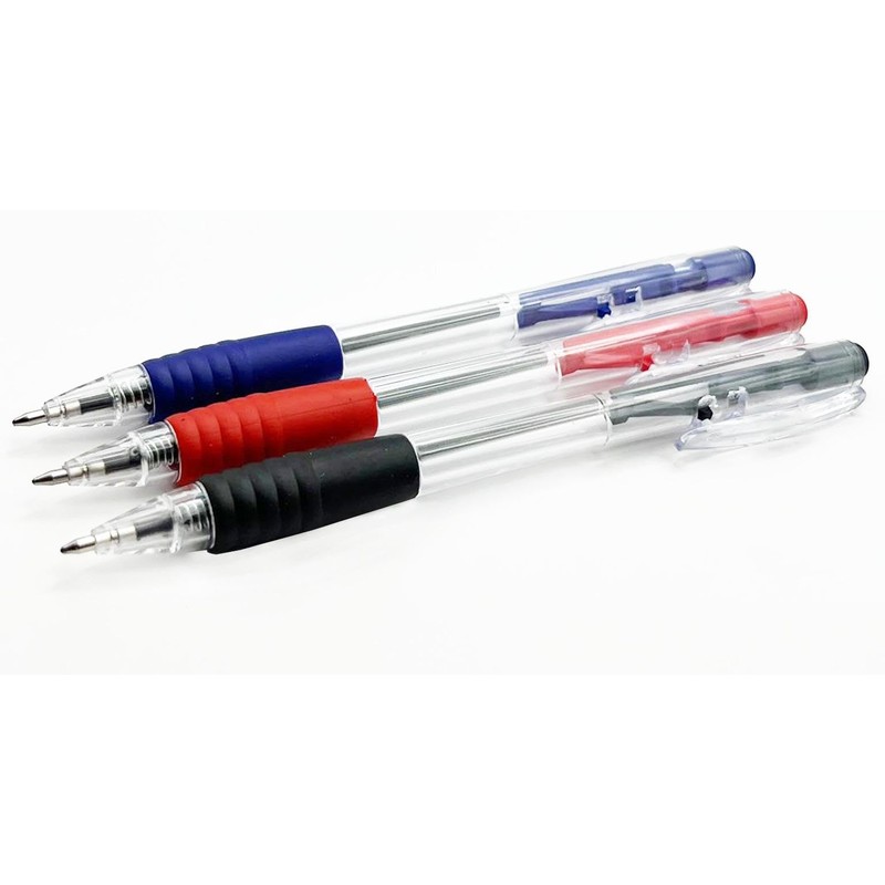 PaulStore 8 Ballpoint Pens Set Soft Non-Slip Grip Medium Ball