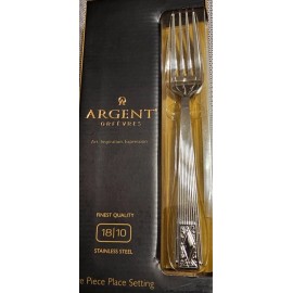 Hampton Forge Argent Orfevres Cabriole Art Deco 5-Piece 18/10 Stainless Flatware Place Setting